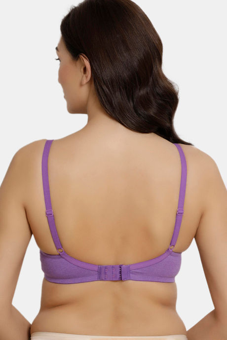 Zivame Essentials Double Layered Non Wired Full Coverage T-Shirt Bra - Deep Lavender — image 4